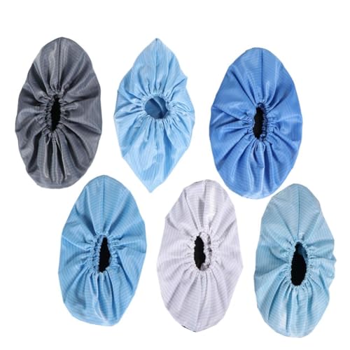 MAGICLULU 6 Paare Wiederverwendbare Anti Static Schuhüberzüge rutschfest Staubdicht Atmungsaktiv für Haushalt Passend Polyester mit Leitfähigem Material von MAGICLULU