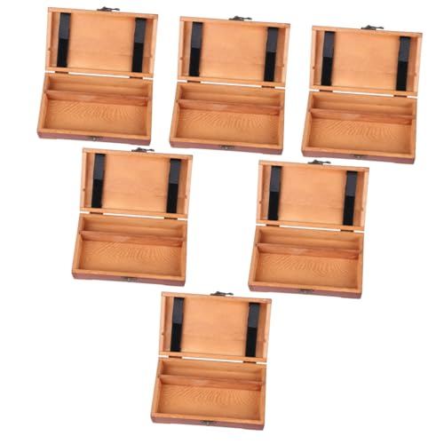 MAGICLULU 6 STK Federmäppchen Aus Holz Schreibwaren Aufbewahrungsbehälter Aus Holz Hölzern Holz Lagerung Schmuckorganisator Für Kinder Buntstifte Schüler Kiefernholz Make-up Pinsel Bleistift von MAGICLULU