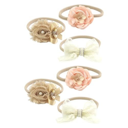MAGICLULU 6 Stk Baby-Haargummi Haargummis für Kinder Duschhocker Stirnbänder aus Spitze haarschmuck Haarbänder Haargummi mit Schleifen Haargummis aus Spitze Krawatte Stirnband Blütenkopf von MAGICLULU
