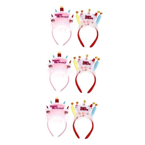 MAGICLULU 6 Stk Geburtstag Stirnband Strumpffüller Haarband Haarschmuck Geschenk Kopfschmuck für Partygirls kinder party haar Weihnachten Kerze Kopftaste Kopfbedeckung Fräulein schmücken von MAGICLULU