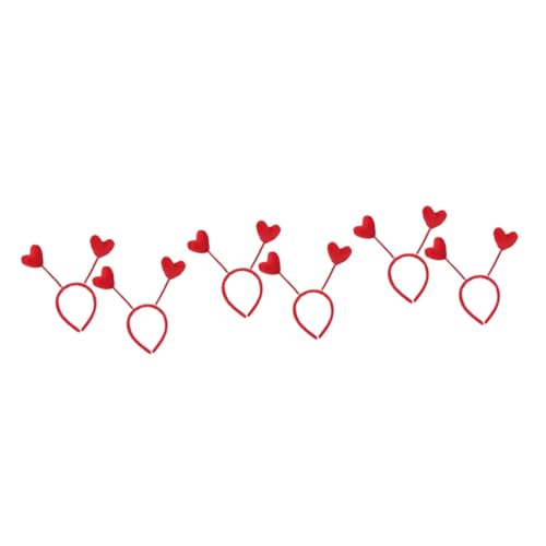 MAGICLULU 6 Stk Mädchenhaar Valentinstag Haarspange Füße Halloween Herzkopf Bopper Liebe Haargummis Geschenk Frühlingshaarreifen Haare für Kinder Mode Stirnband Haarschmuck Kopfbedeckung rot von MAGICLULU