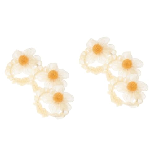 MAGICLULU 6 Stk Haarring Haarschmuck Für Damen Hawaiianische Blumen Haargummis Große Haargummis Ohrpiercing-set Haarbänder Für Mädchen Haarband Gittergewebe Kugelkopf Fräulein Leichter Luxus von MAGICLULU