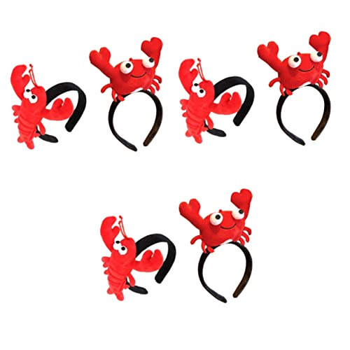 MAGICLULU 6 Stk Hummer- und Krabben-Stirnband kinder haarschmuck hair accessories Cosplay-Outfits -Haarband Haargummis stutzenhalter Kopfbedeckung aus Stoff Haarspange einfach rot von MAGICLULU