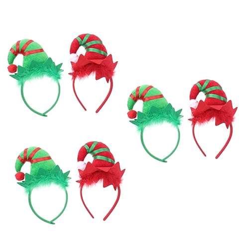 MAGICLULU 6 Stk Mädchen Hut elf haarband Weihnachtselfen Stirnband Weihnachten Haarschmuck Kappen Weihnachtsstirnband Weihnachtskopfbedeckung Erwachsener Elfenhut Weihnachtsmütze Fräulein von MAGICLULU