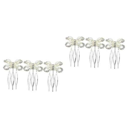 MAGICLULU 6 Stk Schmetterlings-Strass-Clip hochzeitshaar schmuck wedding hair accessories Haarschmuck für die Brautjungfer Haarschmuck für Mädchen Tiara Hochzeitshaarschmuck für Bräute Perle von MAGICLULU