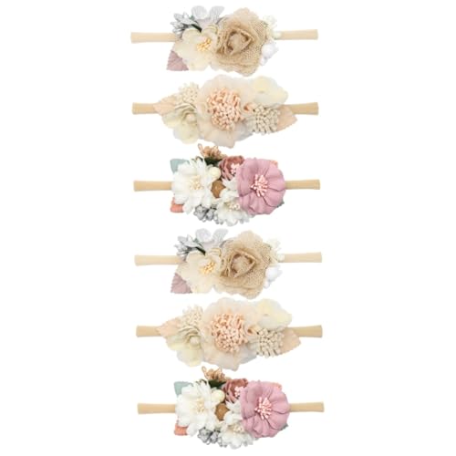 MAGICLULU 6 Stk Stirnband Haarschmuck für Mädchen Haarknoten Haarschmuck für Babys Haargummi Blumenkrone für ein kleines Mädchen Haarschmuck für Babymädchen die Blumen Kopfbedeckung Zubehör von MAGICLULU