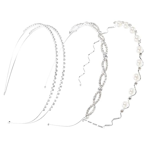 MAGICLULU 6 Stk Strass-Perlen-Stirnband Diamantkristall Stirnband aus Metall Haarschmuck Haarband Haargummis Hochzeitsdekoration Haarreifen für Mädchen Fotografie-Requisite tragbar schmücken von MAGICLULU