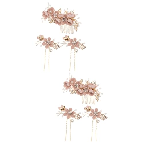 MAGICLULU 6 Stk Strass blumen kopfschmuck hochzeitshaar schmuck wedding hair accessories Kopfschmuck Perlen Perlenstirnband Haar Klammern Haarspangen frauen hochzeit kopfschmuck von MAGICLULU