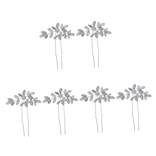 MAGICLULU 6 Stk Strass-Haarnadel Haarspangen für Mädchen Schleife Haarspangen haar zubehör haarschmuck Tiara Haarklammer U-förmiger Haarstab Braut Haarnadel Koreanisch Stift von MAGICLULU