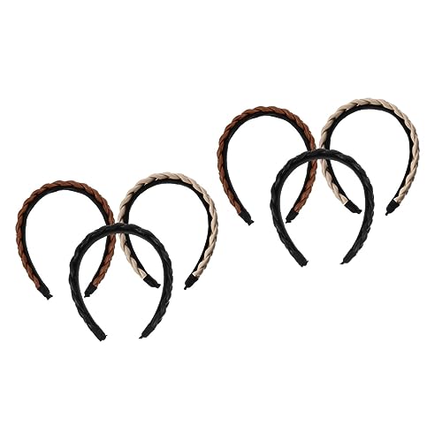 MAGICLULU 6 Stk Zopf-Stirnband Gepolstertes Haarband geflochtene Stirnbänder hair accessories for trendy clothes Haarschmuck Perücke Stirnbänder für Mädchen Lederstirnbänder für Damen von MAGICLULU