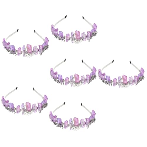 MAGICLULU 6 Stk natürliche Kristallkrone Strassbesatz Haargummis für Mädchen hair accessories for mädels geschenke Haarschmuck für die Hochzeit Hochzeitsdekoration Kopf Zubehör Zweig von MAGICLULU