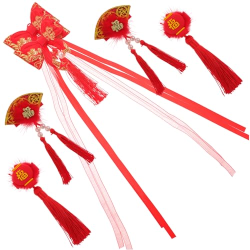 MAGICLULU 6St Haarschmuck für das neue Jahr der Kinder hair accessories for girls kinder haarschmuck japanisches Dekor Hanfu-Haar Tiara Haarspangen Quaste Haarspange Mädchen von MAGICLULU