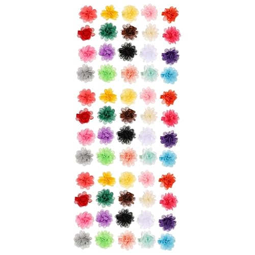 MAGICLULU 60 Stk Chiffon-haarspange Mit Kinderhaarspangen Für Mädchen Haaraccessoires Kleine Mädchen Haare Haarspange Für Kleinkinder Fräulein Künstliche Blumen Stoff von MAGICLULU