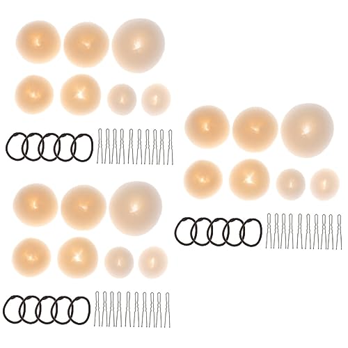 MAGICLULU 66 Stk Haarflechter Haargummis Für Mädchen Haar Donuts Haarspangen Haar Hochsteckfrisur Brötchen Kit Pferdeschwanzhalter Mädchen Anzug Werkzeug Elastisch Strickmaschine Fräulein von MAGICLULU