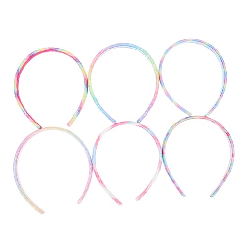 MAGICLULU 6St Stirnband kinder haarschmuck haarband set Haarband-Set Stirnband Schweißbänder Stirnbänder Süss schmücken Kleidung Damen Glitzer Glitzer-Pailletten von MAGICLULU