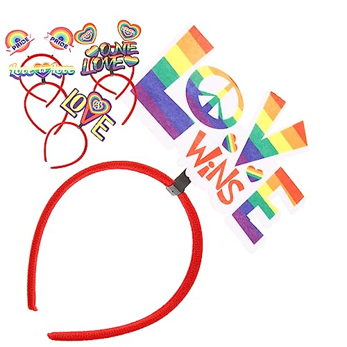 MAGICLULU 6St Pride Month Stirnband LGBT Party Dekoration Pride Parade Haarreif Requisiten für Gay-Pride-Kostüme Regenbogen-Stirnband für Mädchen Haarschmuck Bandanas für Männer bilden Schal von MAGICLULU