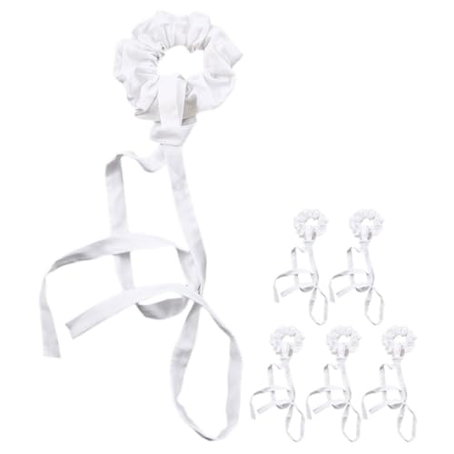 MAGICLULU 6st Haarring Haargummis Für Frauen Haargummis Aus Bändern Elastische Haargummis Haarband-haargummis Dehnbare Haargummis Haarschmuck Krawatte Weiß Reine Baumwolle von MAGICLULU