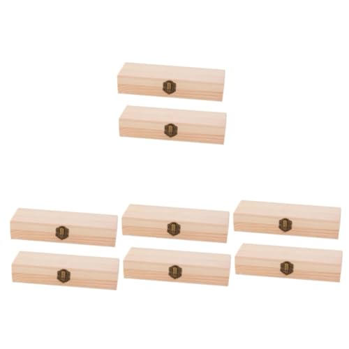 MAGICLULU 8 STK Federmäppchen Aus Holz Juwelier-organisator Ästhetisches Federmäppchen Desktop-Bleistift Bargeld Geschenkbox Aus Holz Geschenk Aus Holz Rechteck Student Hölzern Stifthalter von MAGICLULU