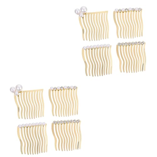 MAGICLULU 8 Stk Haarkamm Haarspange Perlenseitenkamm Haarkamm Mit Strass Praktische Haarseitenkämme Braut Haarspange Braut Hochzeit Haarkämme Friseurkamm Student Schmuck Kopfhautkamm Metall von MAGICLULU