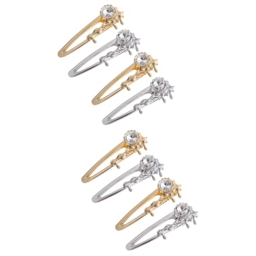 MAGICLULU 8 Stk Haarnadel aus Kristall metall Haarnadeln für Mädchen Haar Klammern haarklammer set haarspangen set Glänzende Haarspangen Seitenclips Strasssteine Haarschmuck Knopf schmücken von MAGICLULU