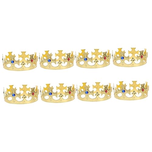 MAGICLULU 8 Stk Krone Stirnband Bulk-hüte König Mädchen Kronen Goldene Prinzessin Abschlussball Requisiten Geburtstagsparty-zubehör Kunststoffkrone Klein Fräulein Goldpapier Plastik Jungen von MAGICLULU