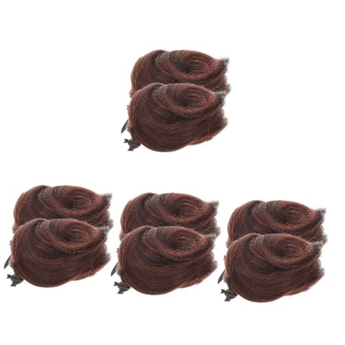 MAGICLULU 8 Stk Kugelkopf-Kreis-Perücke Pferdeschwanz-Chignon Kopfbedeckungen für Damen Tiara Haarspangen braut kopfschmuck Pferdeschwanz Haarverlängerung Haarspange Hochzeit Haarteil von MAGICLULU