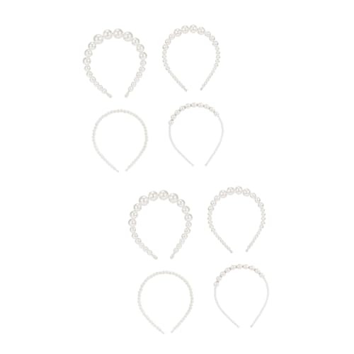 MAGICLULU 8 Stk Perlen Stirnband Set Wedding hair accessories hochzeitshaar schmuck Kunstperlen Flammenfoliennägel Haarschmuck für die Hochzeit Perlenstirnbänder für Frauen Perlenstirnband von MAGICLULU