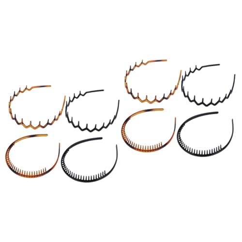 MAGICLULU 8 Stk gewelltes Stirnband Stirnbänder für sportliche Damen Trainingsstirnbänder für Männer Hai haar spangen haarclips Haargummis haarschmuck Zahnhaarband aus Acryl von MAGICLULU