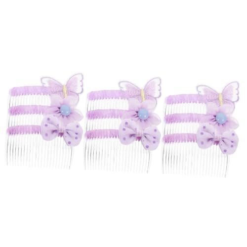 MAGICLULU 9 Stk Tüll Haarspange frauen mädchen geschenke Braut Kopfschmuck Retro-Dekor Haarseitenkämme Mädchen die Blumen Tuch umwickeln Haarschmuck Kind Violett von MAGICLULU