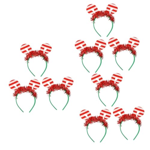 MAGICLULU Haarschmuck 9 Stk Weihnachts-Cane-Stirnband Weihnachtshaarschmuck für Frauen Kopfbedeckungen für Urlaubspartys Kleidung dekoratives Haarband Kopfschmuck für Weihnachtsfeiern von MAGICLULU