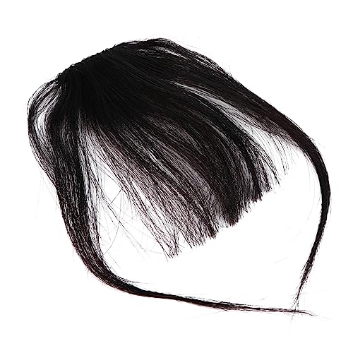 MAGICLULU Elegante Einteilige Clip-in Haar Realistische Frauen Air Fringe Perücke Erweiterungen Natürliche Schwarz von MAGICLULU