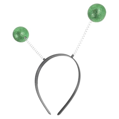 MAGICLULU Stirnbandantenne Stirnband Mit Glitzer & Ball Boppers Halloween Space Kopfstückhaarreiher Für Erwachsene Außerirdische Raumkostüm -Party Gründung Green Green von MAGICLULU