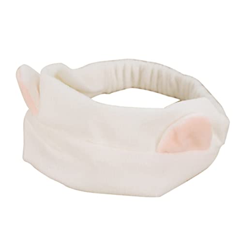 MAGICLULU Beauty-haarband Turban Zum Kosmetischen Waschen Des Gesichts Breites Stirnband Elastisches Stirnband Make-up-dusche-stirnband Gehäkelte Kopfbedeckung Erröten Elastizität Weiß von MAGICLULU