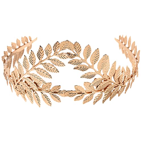 MAGICLULU Blatt Stirnband Hochzeitshaarschmuck für Bräute Haarschmuck für die Braut goldene Haaraccessoires hochzeitshaar schmuck Haarschmuck für die Hochzeit Haarband Hochzeits-Tiara Göttin von MAGICLULU