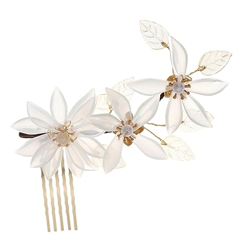 MAGICLULU Blumenkamm Hochzeit Braut Haarkamm Brautkopfschmuck für die Hochzeit trauzeugen geschenke bridesmaid gift Kämme Tiara Haarschmuck für die Hochzeit Brautaccessoires Blumenmädchen von MAGICLULU