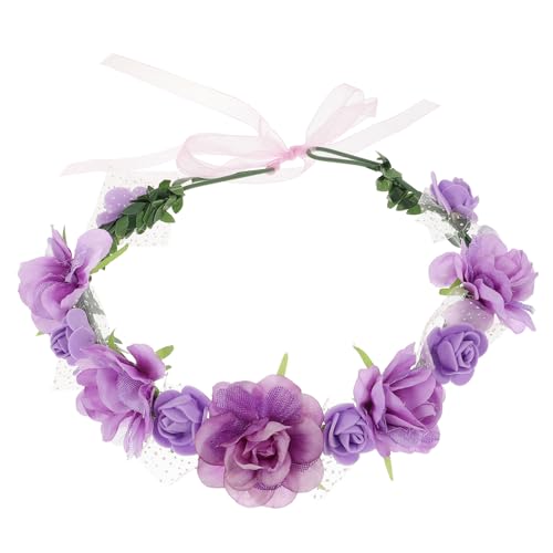 MAGICLULU Blumenstirnbänder für Mädchen Blumenkronen-Stirnband Kronenbogenclip Haarschmuck haar zubehör hochzeitsdeko Stirnband mit Blumenkrone Hochzeit Blumen Haarband Mori-Abteilung Kranz von MAGICLULU