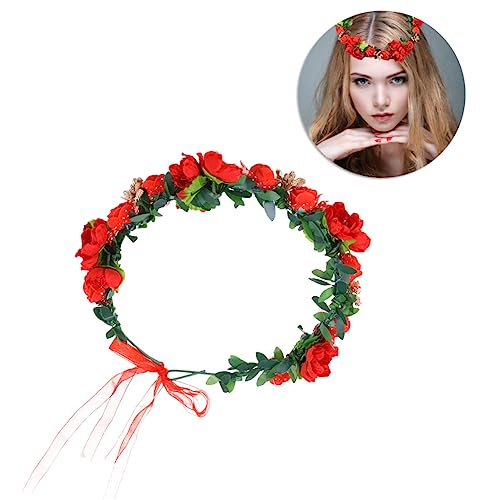 MAGICLULU Blumenstirnbänder für Mädchen Hochzeit Stirnband künstliche Blumenkrone hochzeitshaar schmuck wedding hair accessories Haarbänder haarschmuck florales Stirnband von MAGICLULU