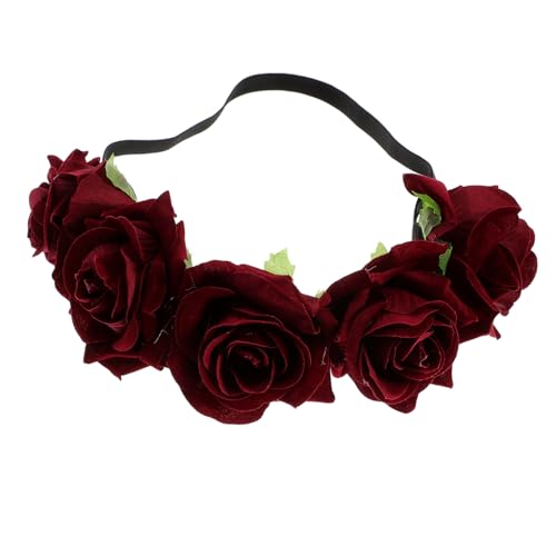 MAGICLULU Blumenstirnbänder für Mädchen haarschmuck haar zubehör Blumenstirnbänder für Frauen Braut Haarband Stirnband Kopfbedeckungen für die Braut Blumenmädchenkrone Weihnachten 7c von MAGICLULU