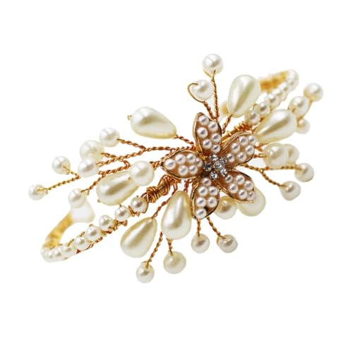MAGICLULU Brautarmband aus Imitationsperlen Handdekor für Hochzeiten Passend für Festliche Anlässe für Frauen und Besondere Feiern von MAGICLULU