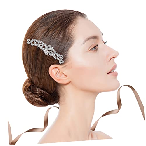 MAGICLULU Brautkamm haarschmuck haar spangen hairbow haargreifer comb Braut Haarkamm floraler Haarkamm Tiara Hochzeit Haarkamm Brautkopfschmuck aus Strass Blumen Kopfbedeckung Haarnadel Weiß von MAGICLULU