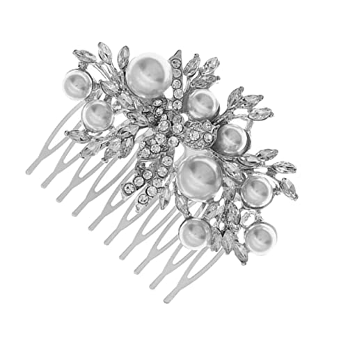 MAGICLULU Brautkamm hochzeitshaar schmuck wedding hair accessories dekorative Haarspangen Perlenkamm-Clip Tiara Perlen Haarkamm Hochzeit Haarkamm leichter Luxus Haarschmuck das Foto Strass von MAGICLULU