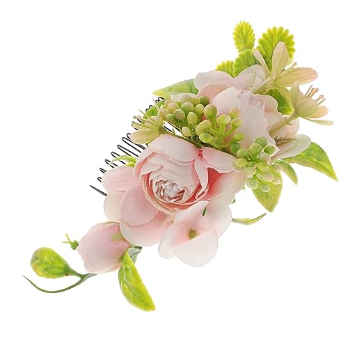 MAGICLULU Brautkamm braut kopfschmuck Blumenkopfschmuck künstliche blüten artificial flower Tiara haarschmuck hochzeit kopfschmuck Braut Haarteil Abschlussball Kopfbedeckung Kranz pp von MAGICLULU