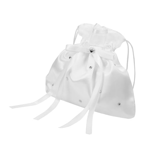 MAGICLULU Brauttasche aus Satin mit Kordelzug Vielseitige Geldbeutel für Hochzeit Brautjungfern und Party Praktische Geschenkbeutel Strapazierfähige Handtasche in Solids Leicht zu Reinigen von MAGICLULU