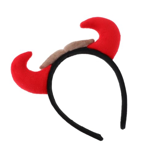 MAGICLULU Dämonenhorn Stirnband Stoff Make Up Partyzubehör Mädchen Rot von MAGICLULU