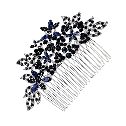 MAGICLULU Dunkelblauer Haarkamm Hochzeits Haarschmuck Für Bräute Hochzeit Braut Kopfschmuck Strass Haarkamm Haarschmuck Für Mädchen Braut Kopfschmuck Strass Kopfschmuck Braut von MAGICLULU