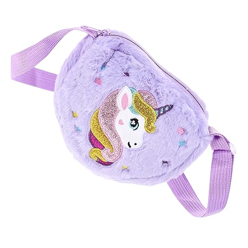MAGICLULU Einhorn Plüsch Umhängetasche für Kawaii Schultertasche Kompakt und Leicht für Party Shopping und Kleine Essentials mit Verstellbarem Trageriemen von MAGICLULU