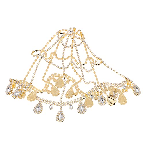 MAGICLULU Eleganter Strass Mesh Kopfschmuck Brautschmuck Set Kristall Flapper Kopfschmuck von MAGICLULU