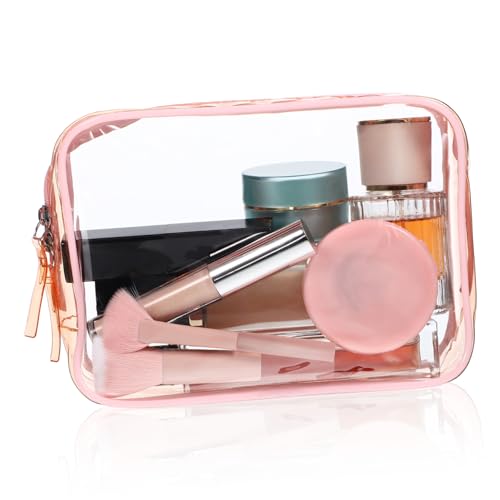 MAGICLULU Mäppchen Süßes Make-up Kosmetiktasche Mit Reißverschluss Reise-Make-up-Pinsel Transparente Schminktasche Große Kosmetiktasche Reisekosmetiktasche Tragen PVC Kosmetikkoffer Reisen von MAGICLULU