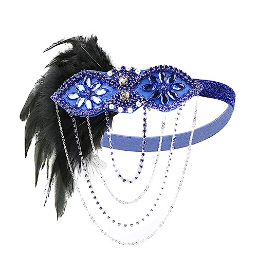 MAGICLULU Frauen Haarband Haarschmuck Für Den Abschlussball Mädchen Stirnbänder Tigerband Stirnband 1920er Jahre Gatsby Kopfbedeckung Schmuck Aus Den 1920er Jahren 1920er Schmuck Feder Damen von MAGICLULU