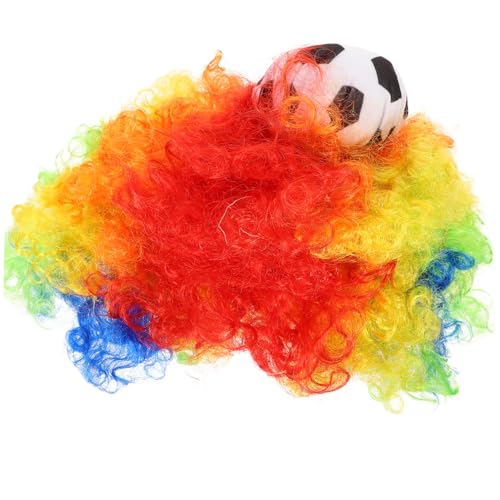 MAGICLULU Funny Fußball Afro Perücke für Karneval Lustige Lockenperücke für Festivals Cosplay Leicht Komfortabel für Partys Thematische Veranstaltungen Wiederverwendbar Sicher der Anwendung von MAGICLULU